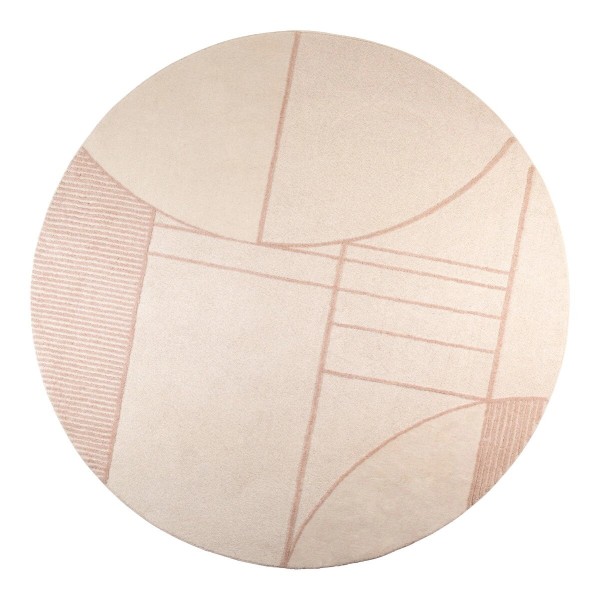 Bliss Round Carpet '240 cm Natural/Pink
